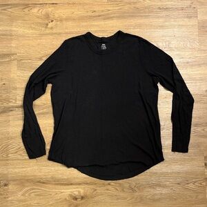 Aerie Black Ribbed Long Sleeve Tee